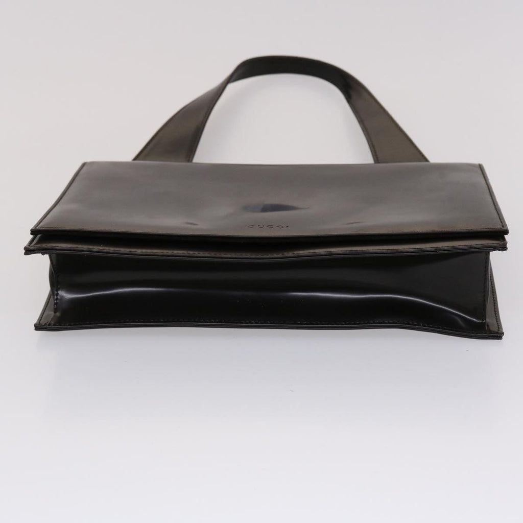 GUCCI Shoulder Bag Patent leather Brown  yk7420