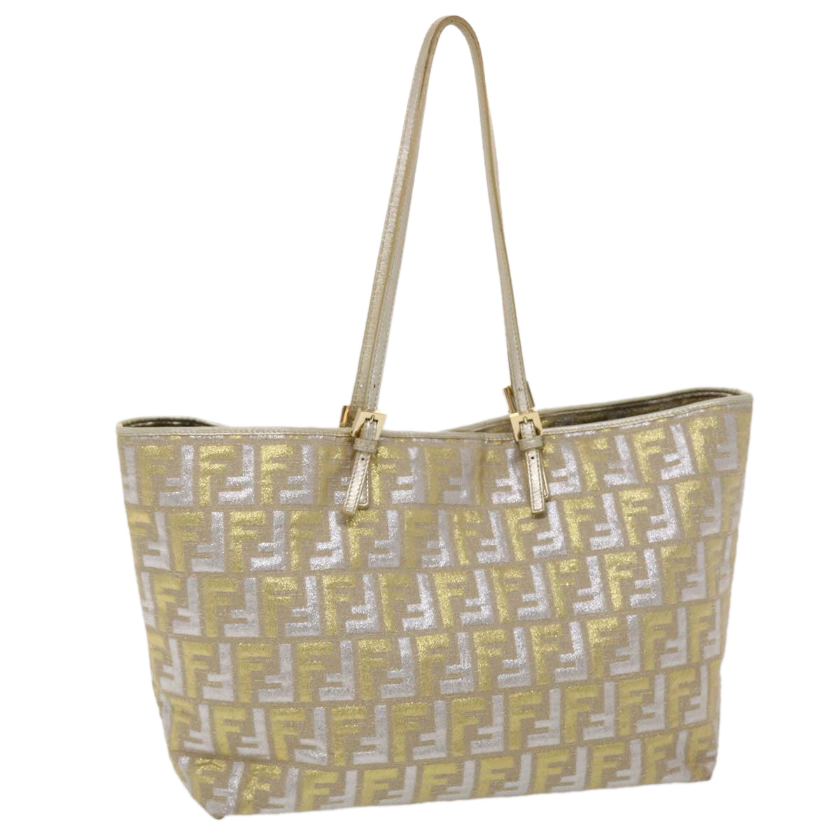 FENDI Zucca Canvas Tote Bag Gold Tone  yk7698B