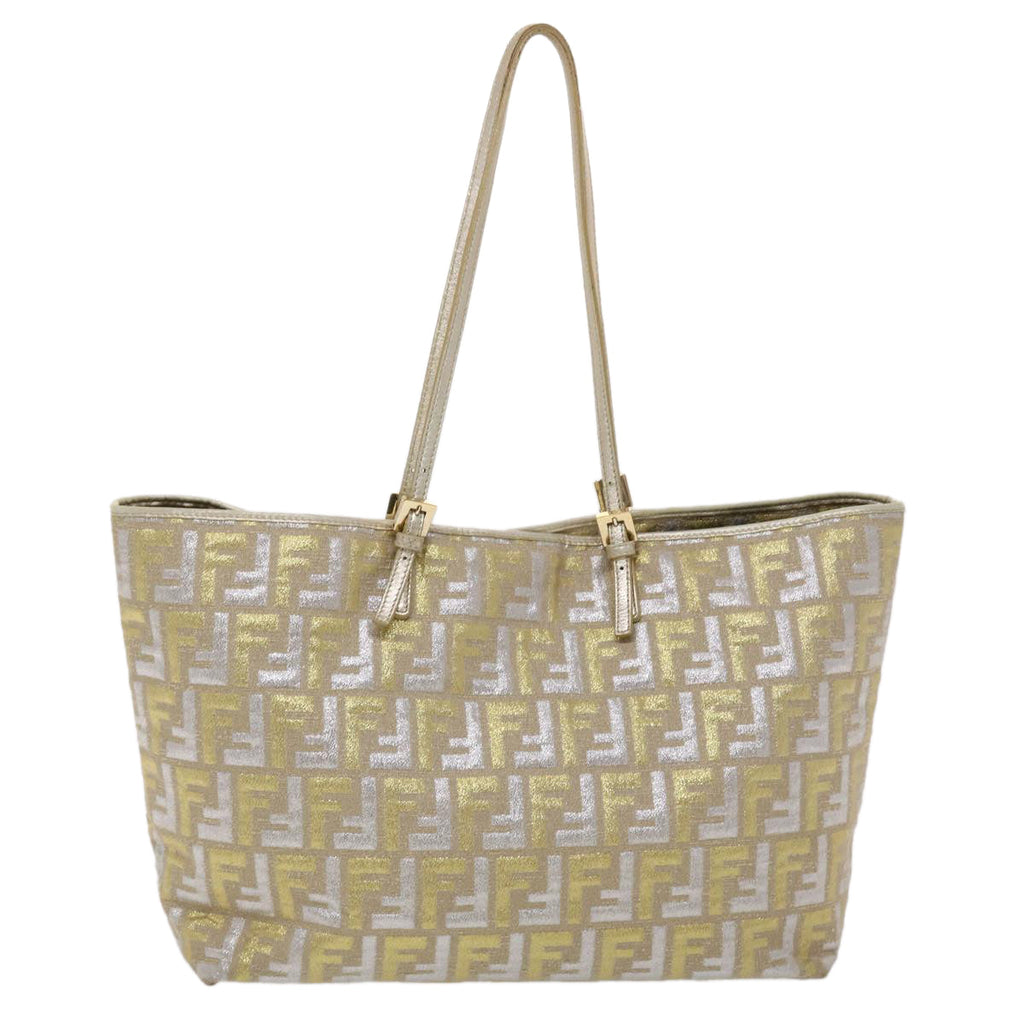 FENDI Zucca Canvas Tote Bag Gold Tone  yk7698B