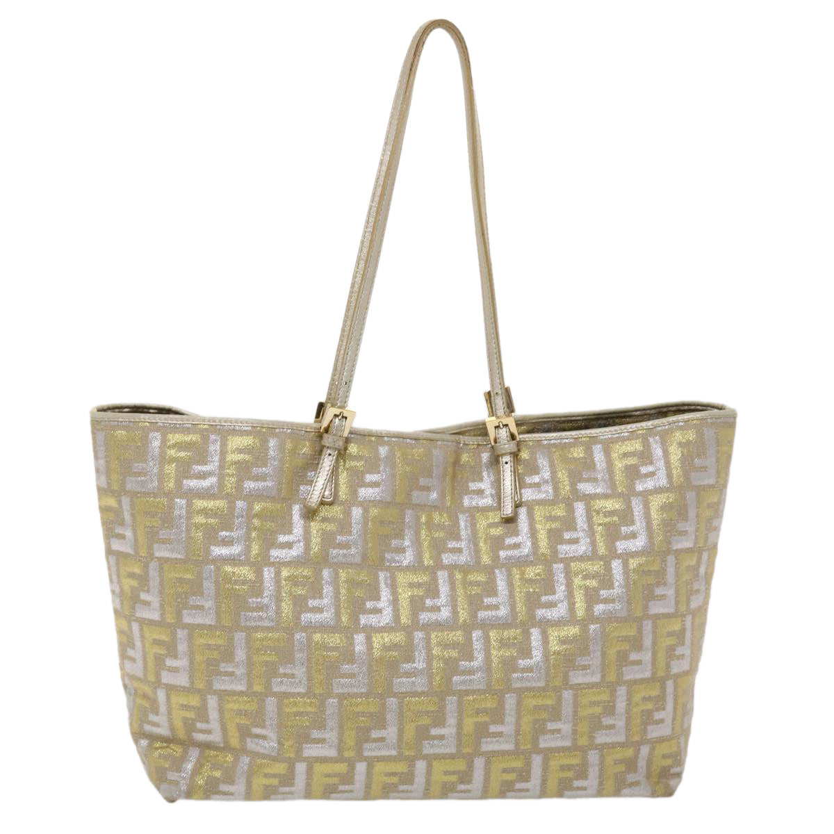 FENDI Zucca Canvas Tote Bag Gold Tone  yk7698B