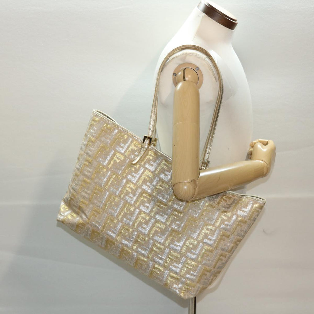 FENDI Zucca Canvas Tote Bag Gold Tone  yk7698B