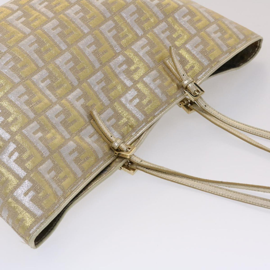 FENDI Zucca Canvas Tote Bag Gold Tone  yk7698B