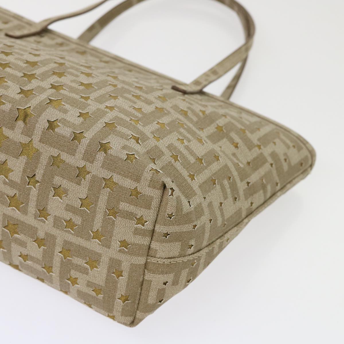 FENDI Zucca Canvas Star Tote Bag Gold Tone  yk7700B
