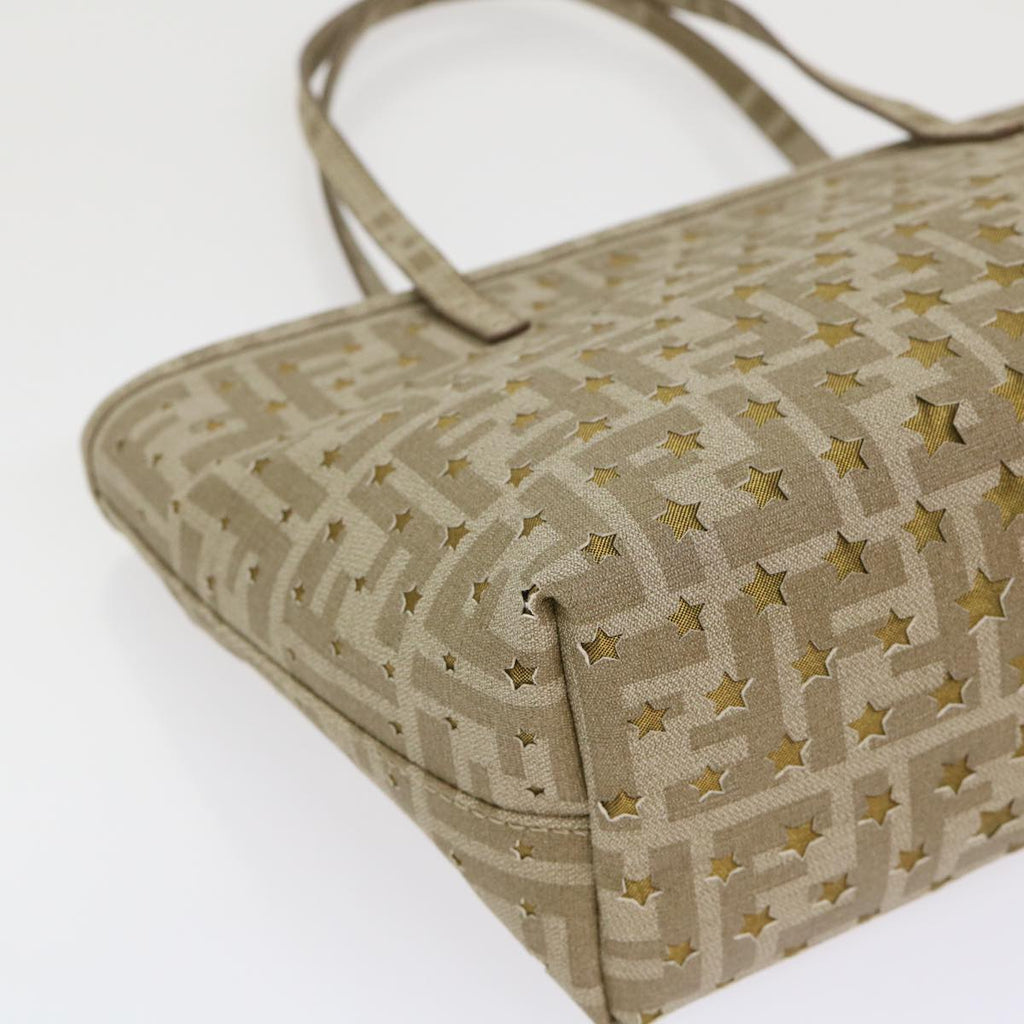 FENDI Zucca Canvas Star Tote Bag Gold Tone  yk7700B