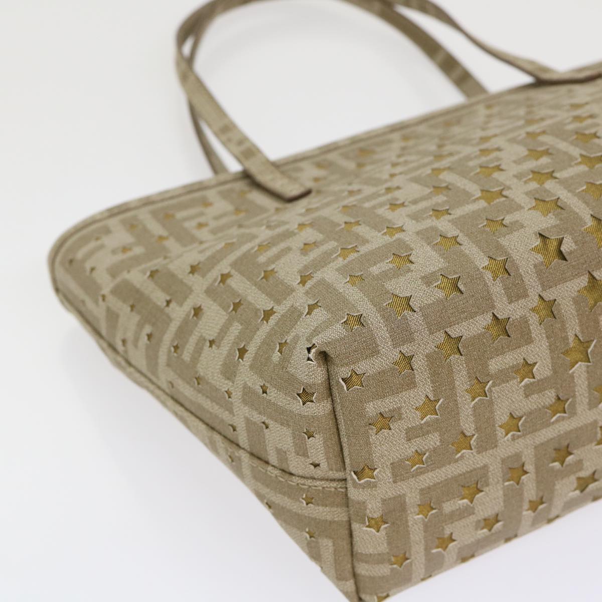 FENDI Zucca Canvas Star Tote Bag Gold Tone  yk7700B