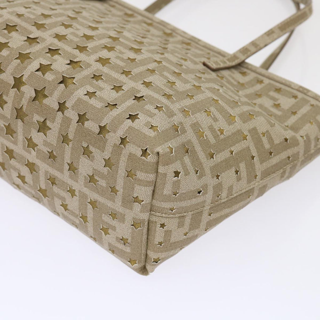 FENDI Zucca Canvas Star Tote Bag Gold Tone  yk7700B