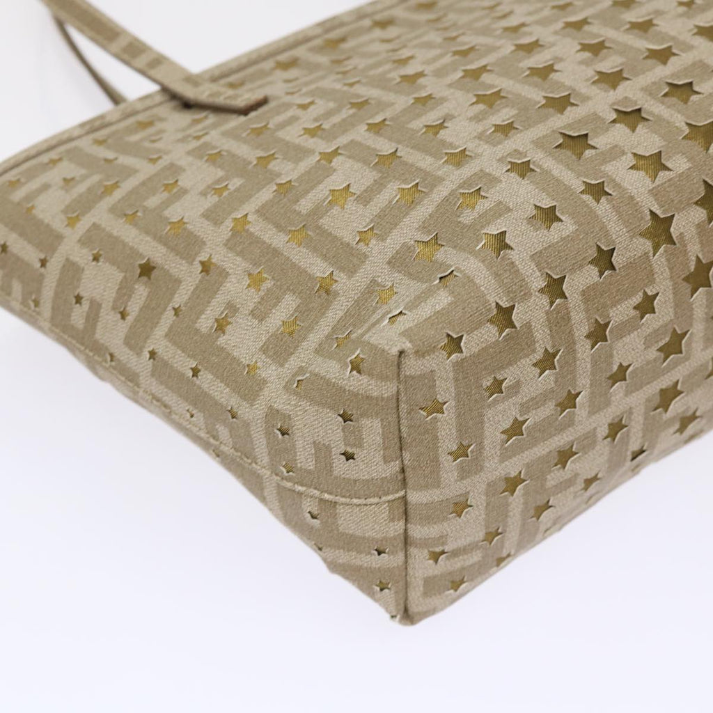 FENDI Zucca Canvas Star Tote Bag Gold Tone  yk7700B