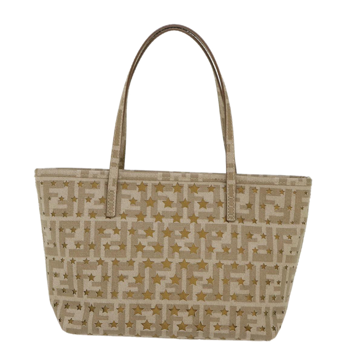 FENDI Zucca Canvas Star Tote Bag Gold Tone  yk7700B