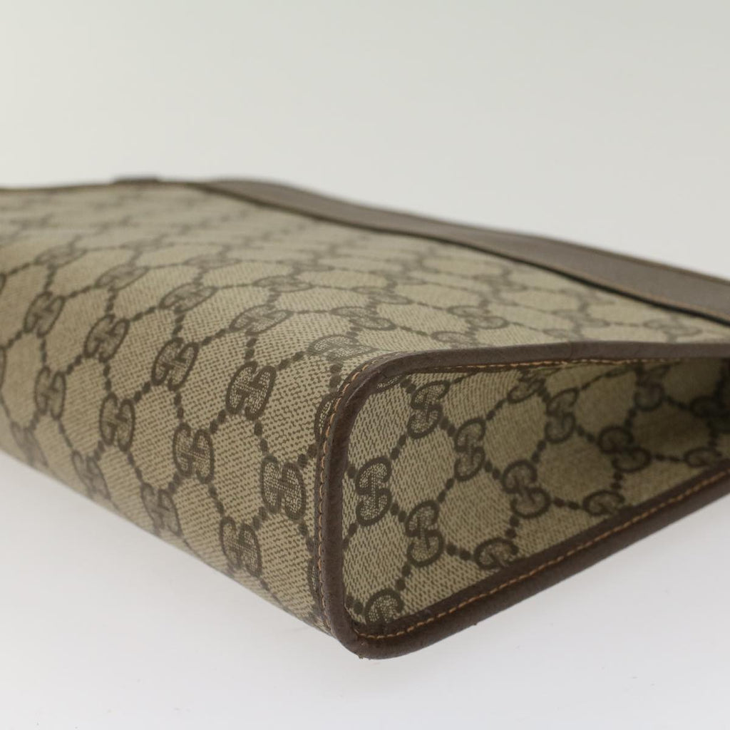 GUCCI GG Canvas Clutch Bag PVC Leather Beige 014.122.6063.4021  yk7734