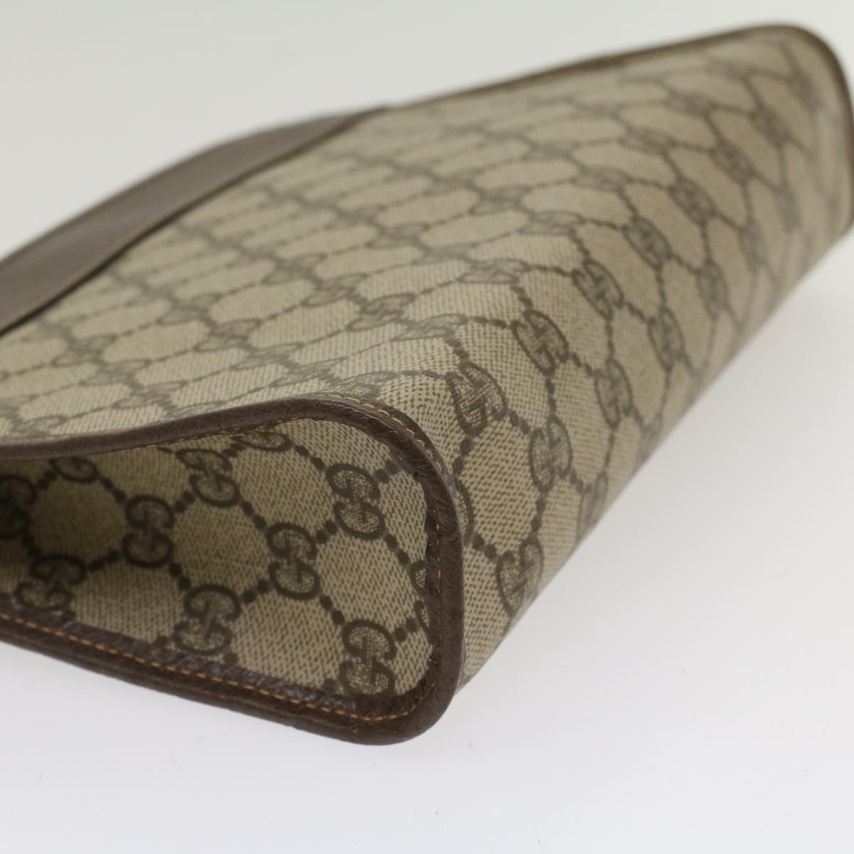 GUCCI GG Canvas Clutch Bag PVC Leather Beige 014.122.6063.4021  yk7734