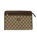 GUCCI GG Canvas Clutch Bag PVC Leather Beige 014.122.6063.4021  yk7734