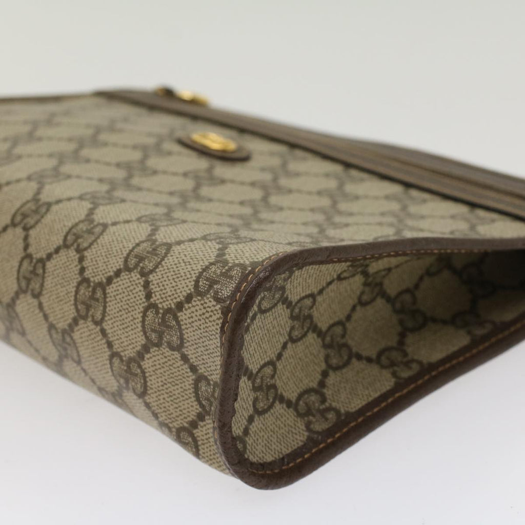 GUCCI GG Canvas Clutch Bag PVC Leather Beige 014.122.6063.4021  yk7734