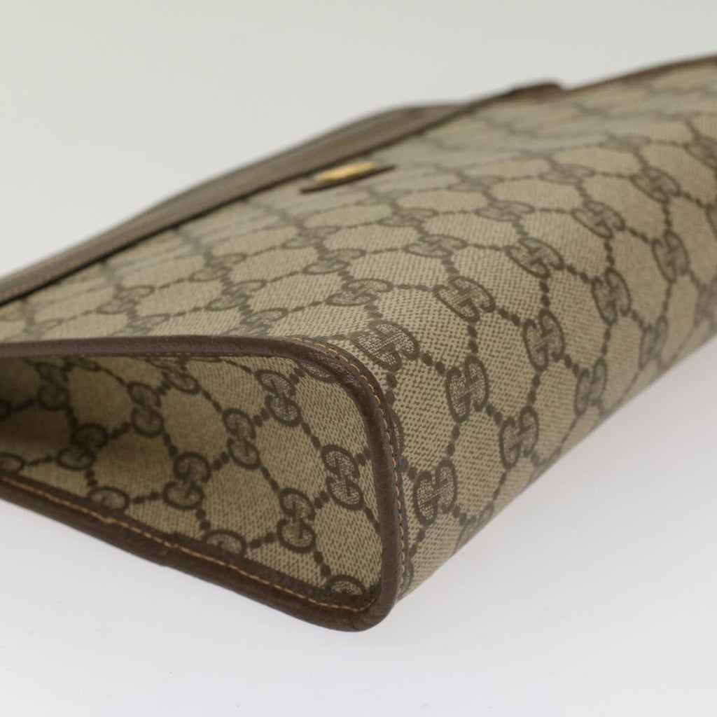 GUCCI GG Canvas Clutch Bag PVC Leather Beige 014.122.6063.4021  yk7734