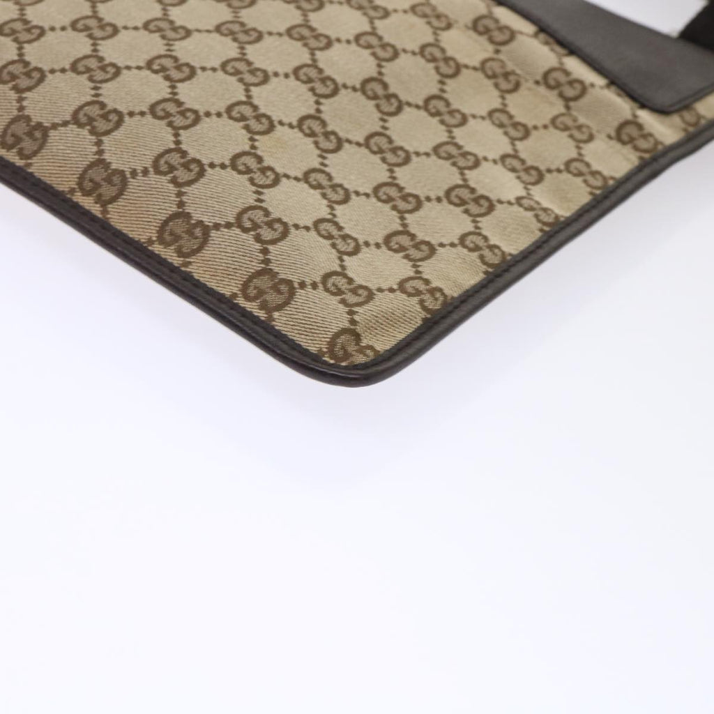 GUCCI GG Canvas Shoulder Bag Leather Beige 27639  yk7751