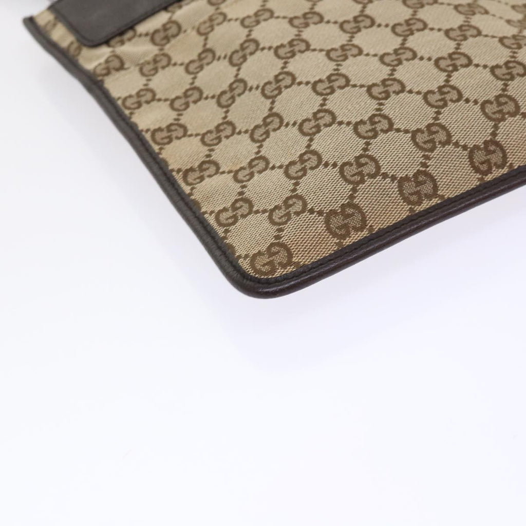 GUCCI GG Canvas Shoulder Bag Leather Beige 27639  yk7751