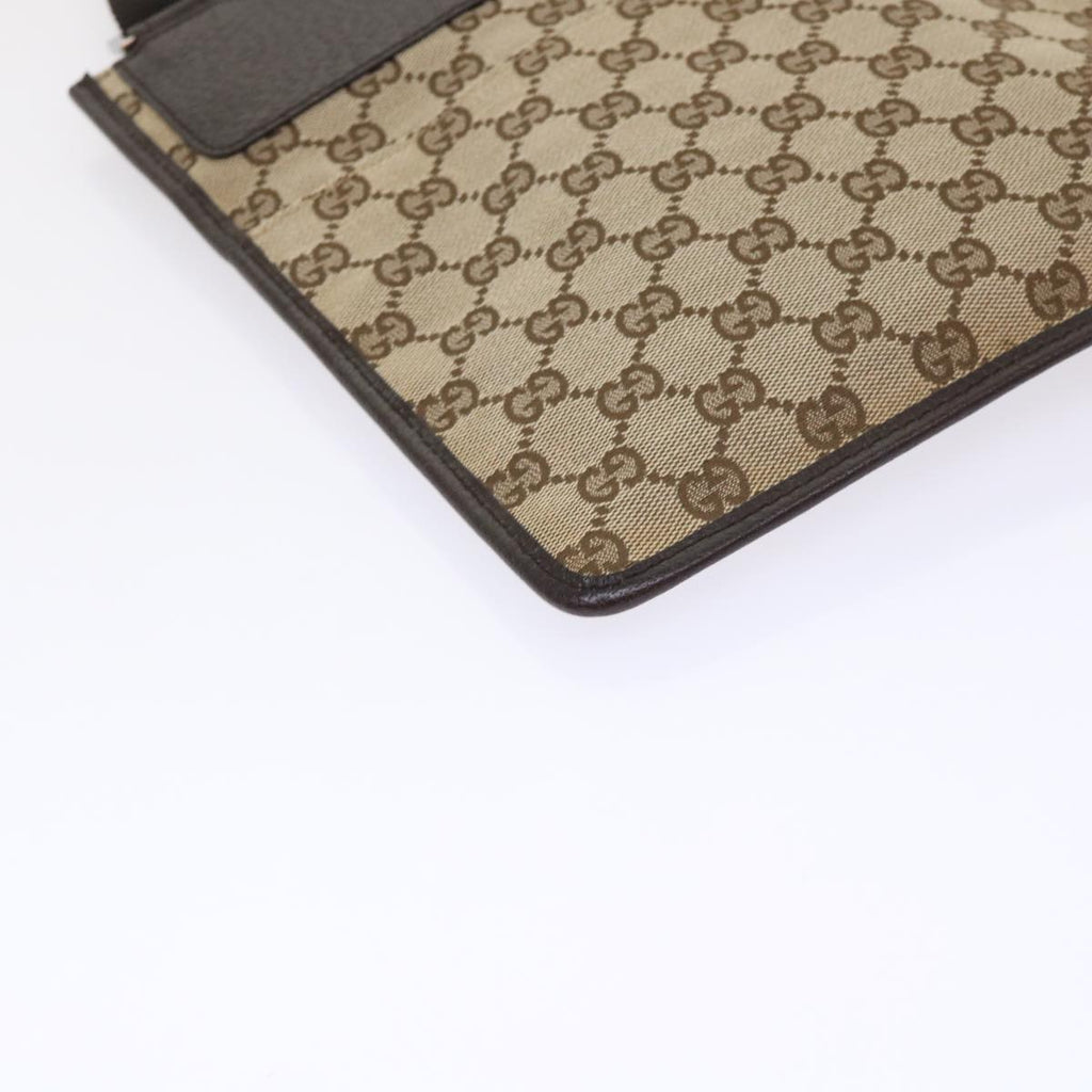 GUCCI GG Canvas Shoulder Bag Leather Beige 27639  yk7751