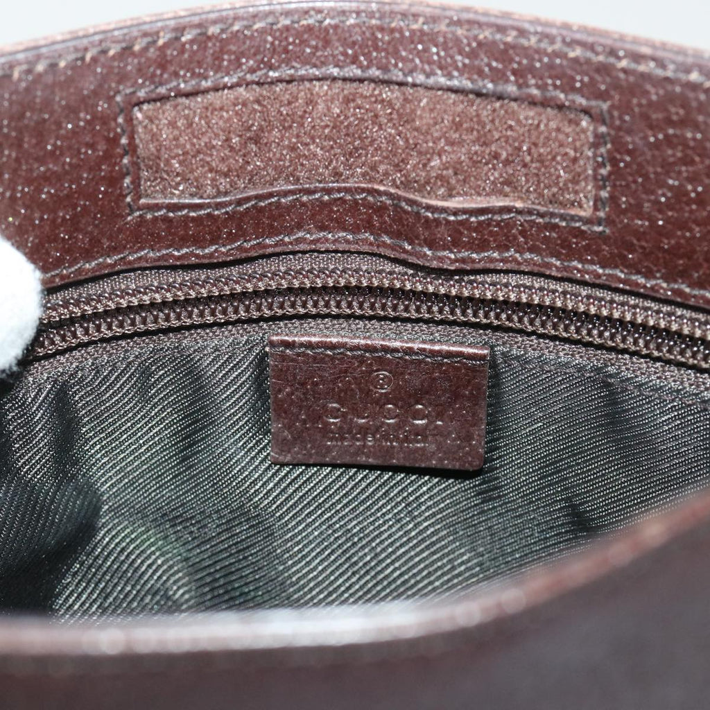 GUCCI GG Canvas Shoulder Bag Leather Beige 27639  yk7751