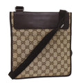 GUCCI GG Canvas Shoulder Bag Leather Beige 27639  yk7751
