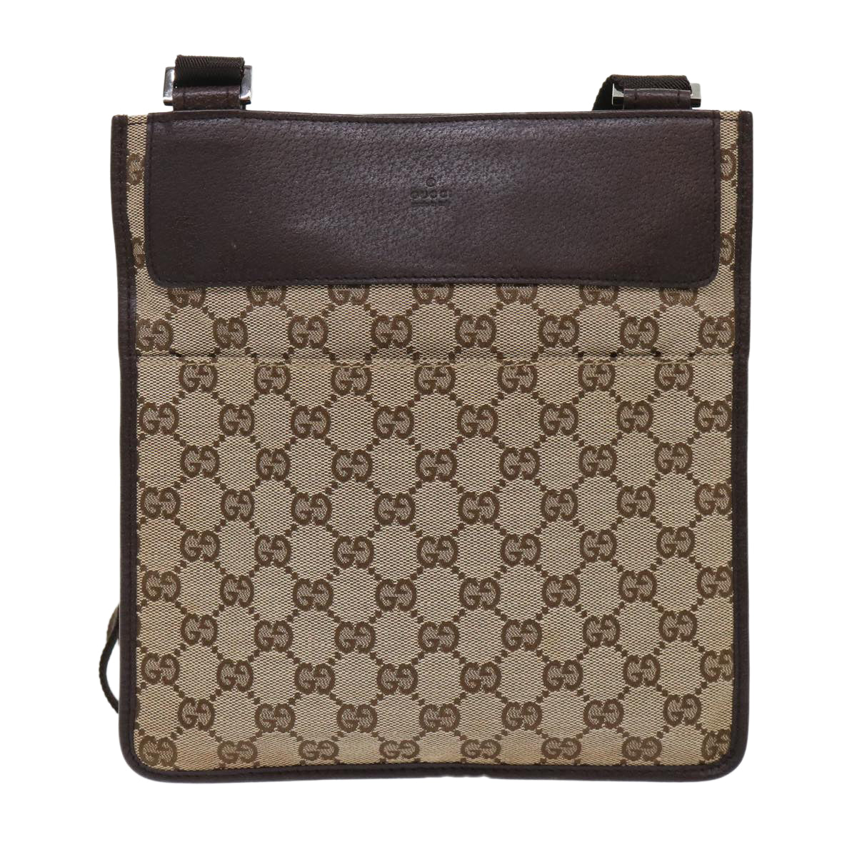 GUCCI GG Canvas Shoulder Bag Leather Beige 27639  yk7751