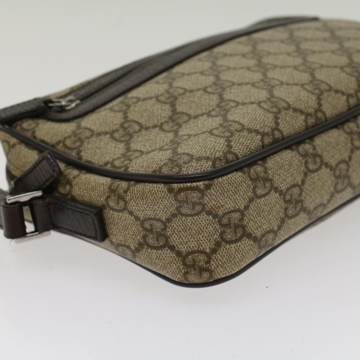 GUCCI GG Canvas Clutch Bag PVC Leather Beige 73956  yk7760