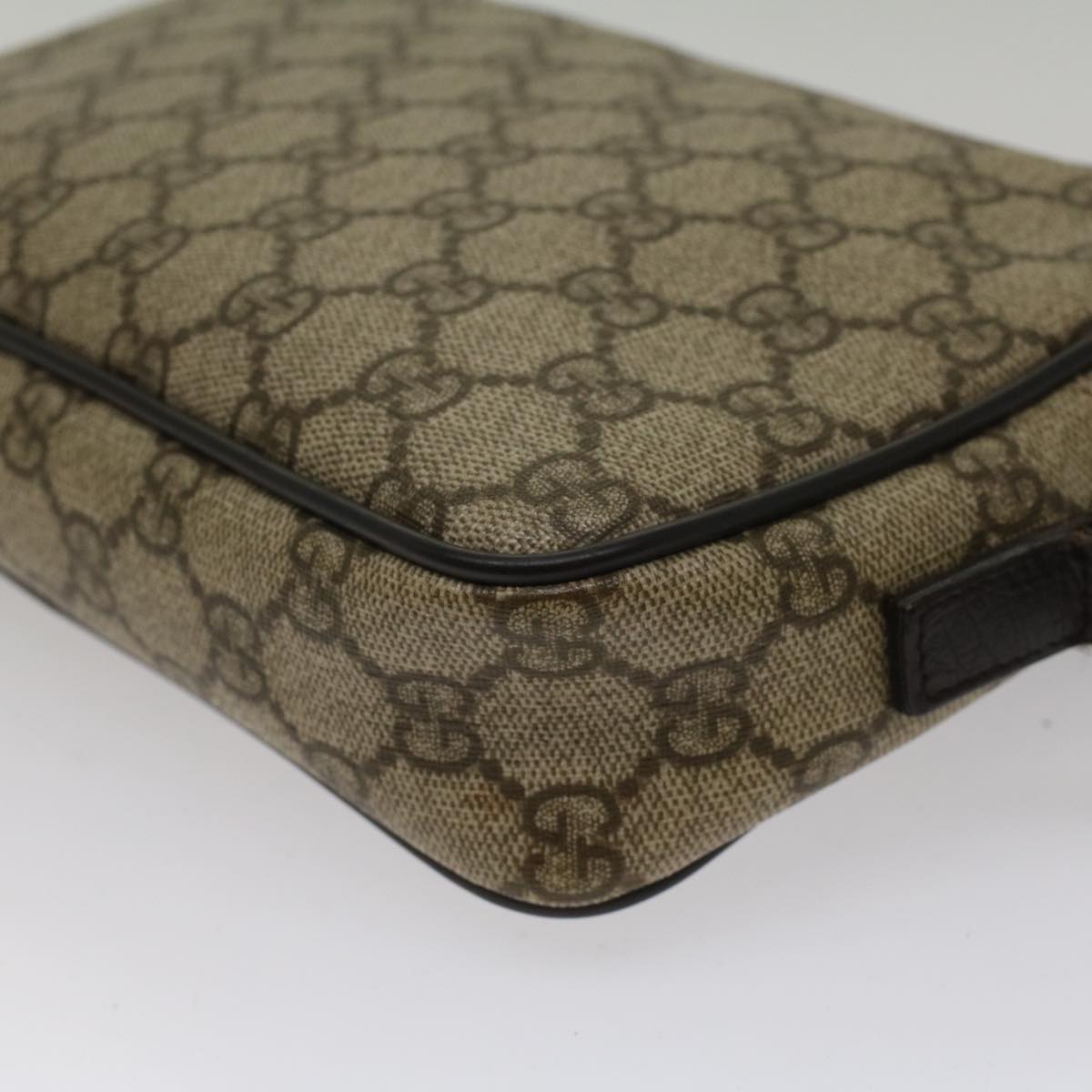 GUCCI GG Canvas Clutch Bag PVC Leather Beige 73956  yk7760