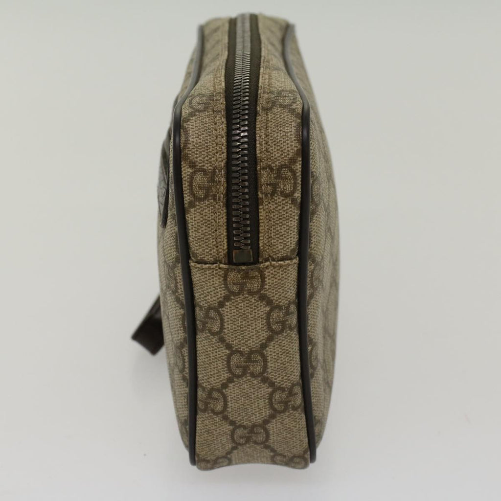 GUCCI GG Canvas Clutch Bag PVC Leather Beige 73956  yk7760