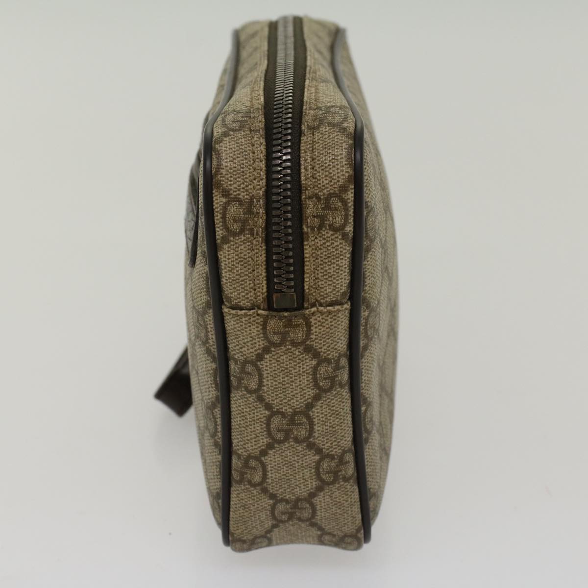 GUCCI GG Canvas Clutch Bag PVC Leather Beige 73956  yk7760