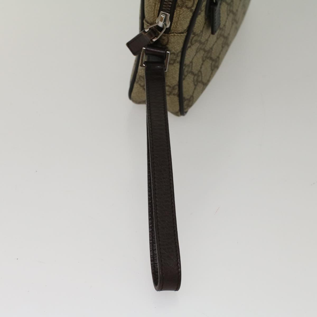 GUCCI GG Canvas Clutch Bag PVC Leather Beige 73956  yk7760