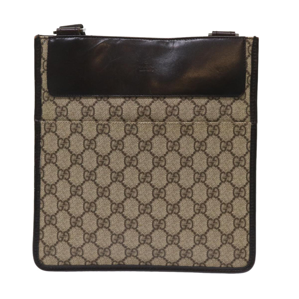 GUCCI GG Canvas Shoulder Bag PVC Leather Beige 27639  yk7766
