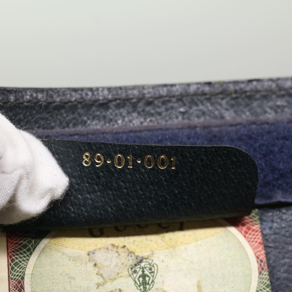 GUCCI GG Canvas Sherry Line Clutch Bag Gray Red Navy 89.01.001  yk7814