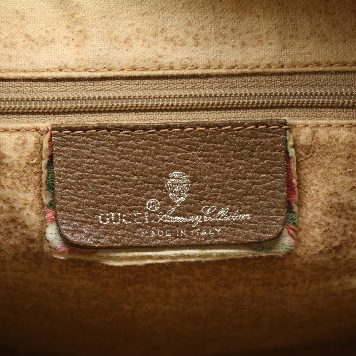 GUCCI GG Canvas Web Sherry Line Boston Bag PVC Leather Beige Green  yk7856