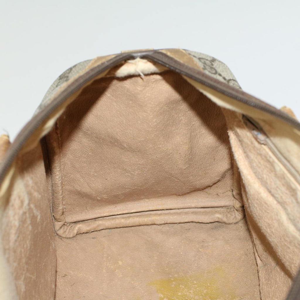 GUCCI GG Canvas Web Sherry Line Boston Bag PVC Leather Beige Green  yk7856