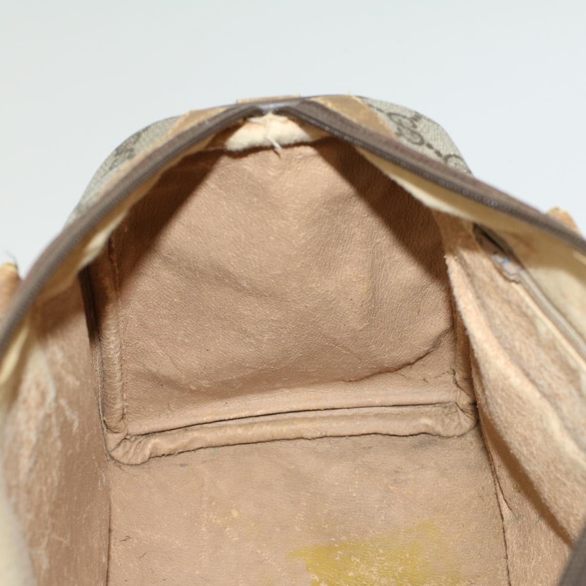 GUCCI GG Canvas Web Sherry Line Boston Bag PVC Leather Beige Green  yk7856