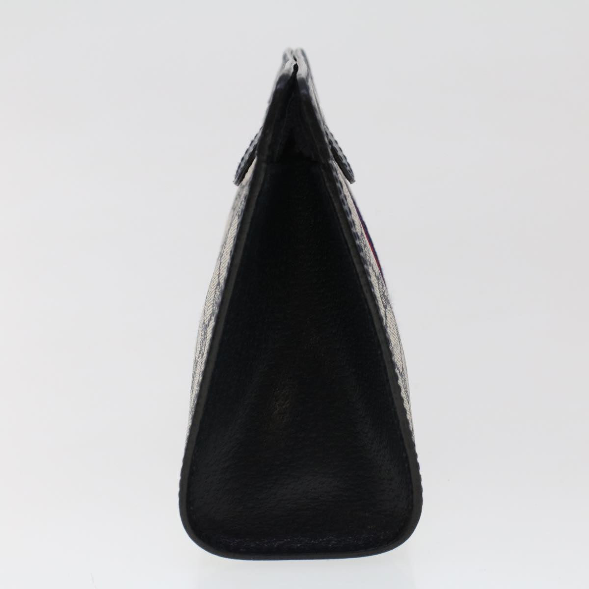 GUCCI GG Canvas Sherry Line Clutch Bag PVC Leather Navy Red  yk7884