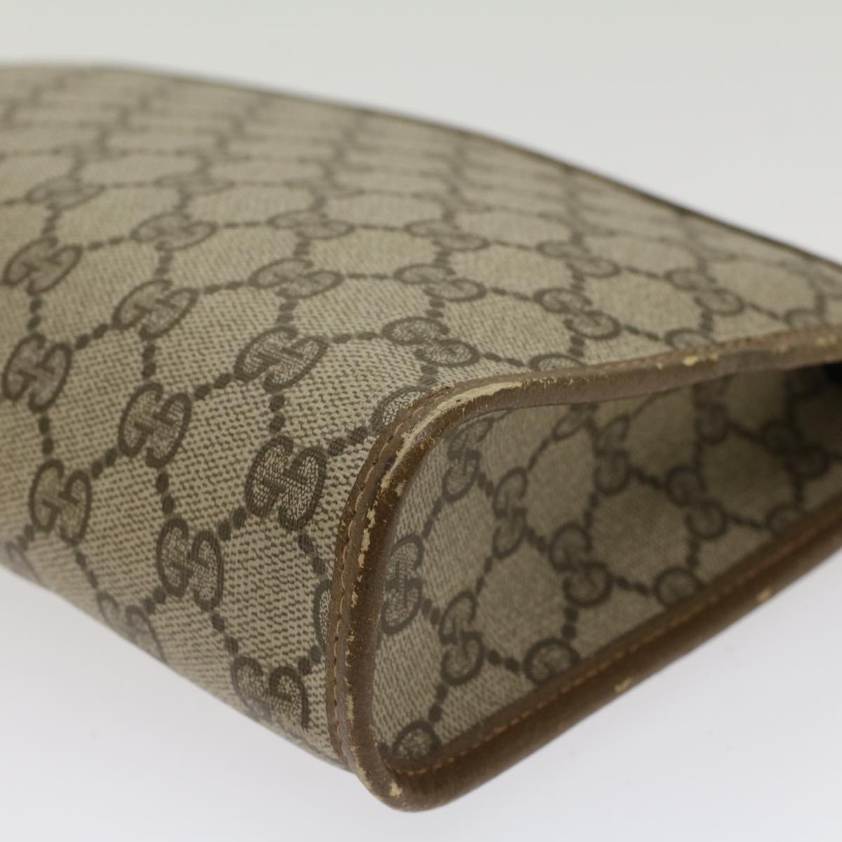 GUCCI GG Canvas Clutch Bag PVC Leather Beige  yk7935B