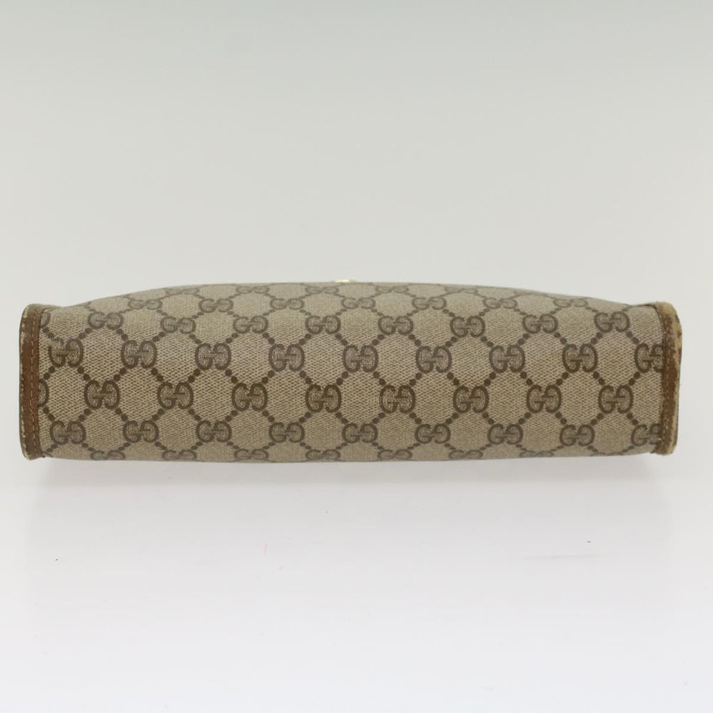 GUCCI GG Canvas Clutch Bag PVC Leather Beige  yk7935B