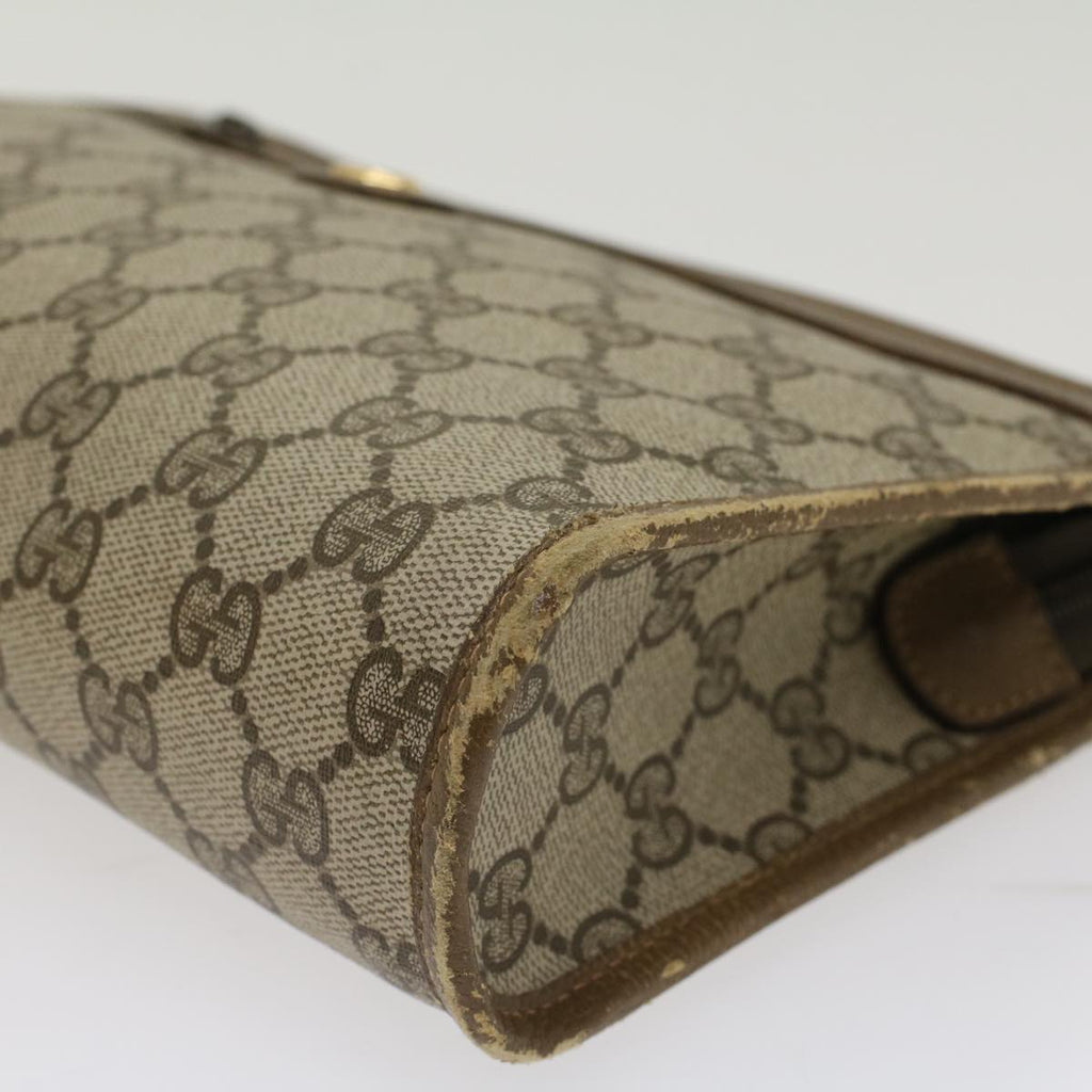 GUCCI GG Canvas Clutch Bag PVC Leather Beige  yk7935B
