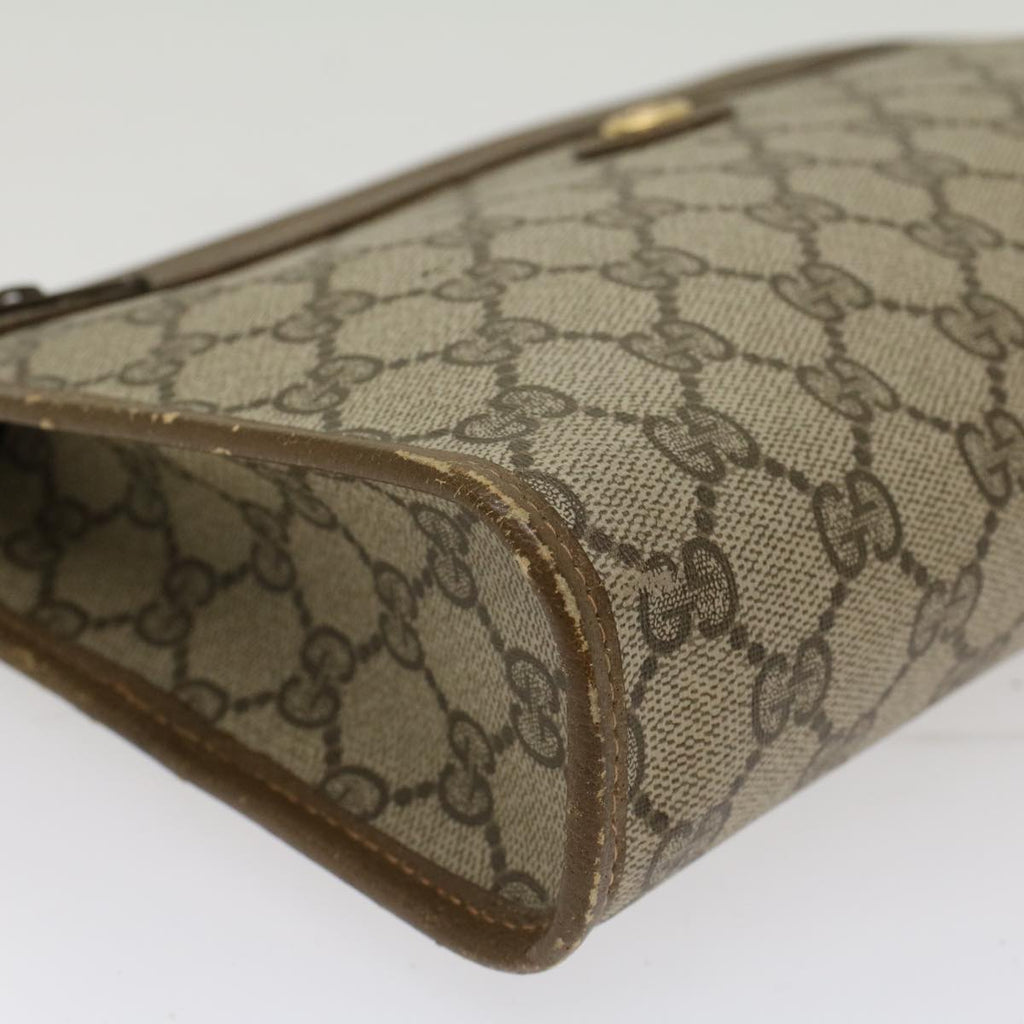 GUCCI GG Canvas Clutch Bag PVC Leather Beige  yk7935B