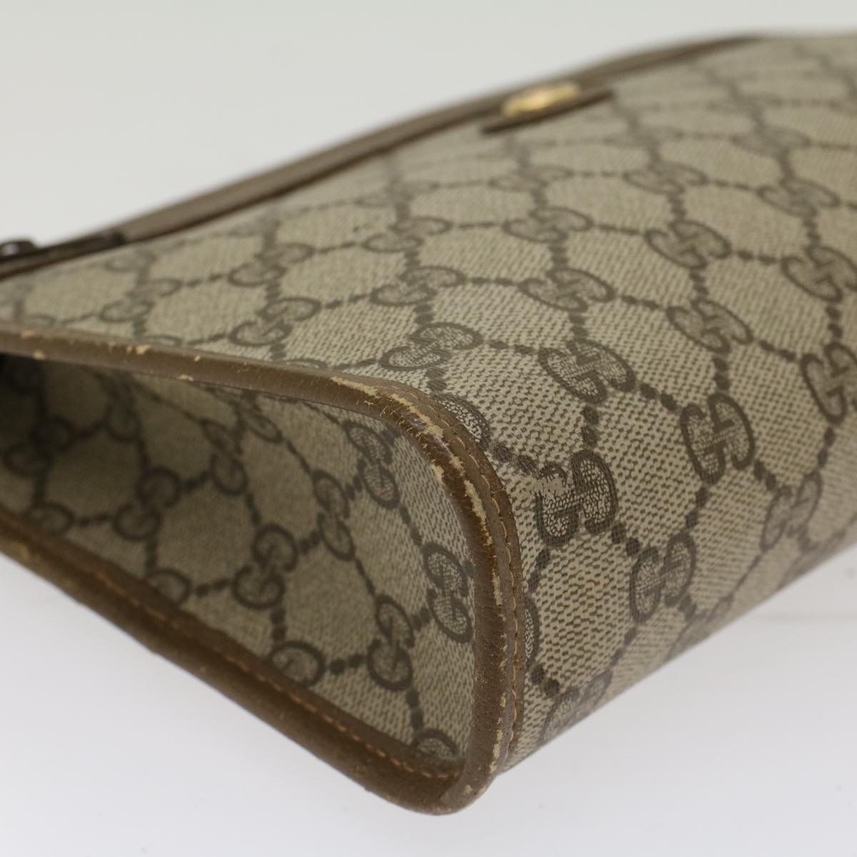 GUCCI GG Canvas Clutch Bag PVC Leather Beige  yk7935B