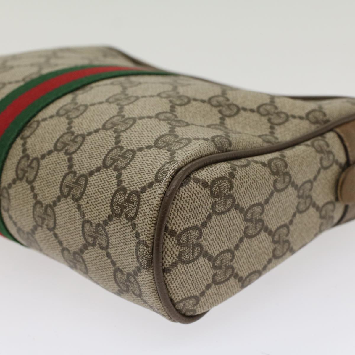 GUCCI GG Canvas Web Sherry Line Clutch Bag Beige Red Green 39.01.012  yk7950