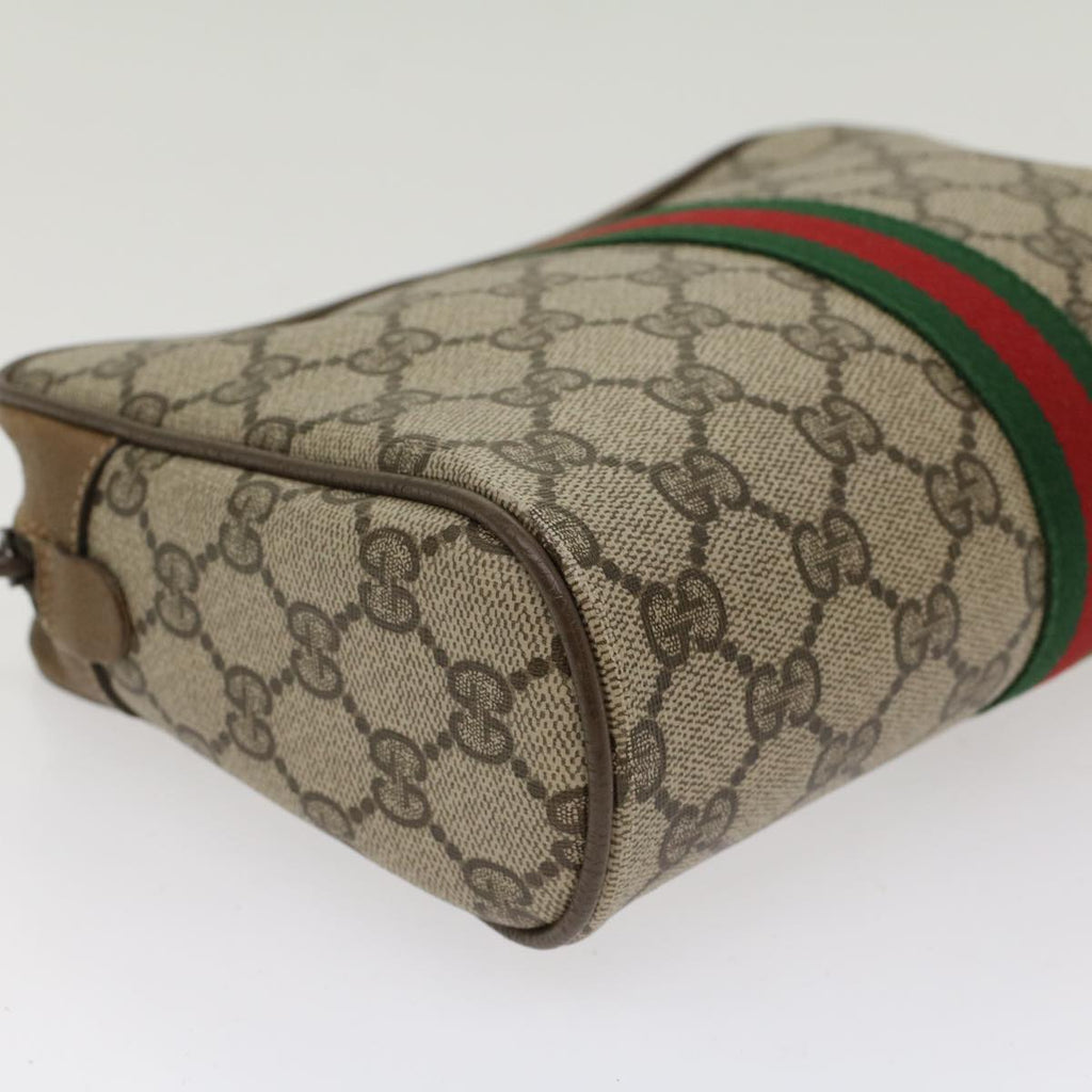 GUCCI GG Canvas Web Sherry Line Clutch Bag Beige Red Green 39.01.012  yk7950