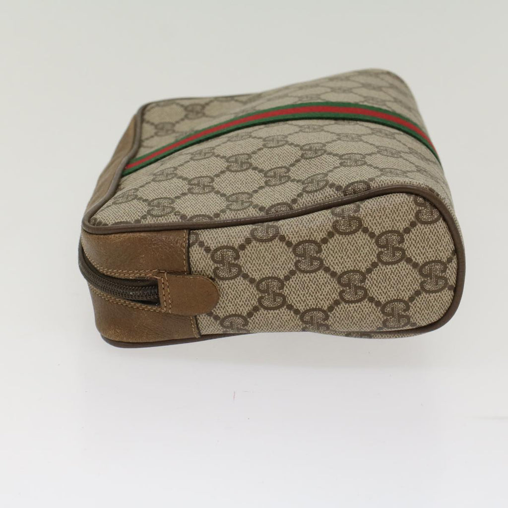 GUCCI GG Canvas Web Sherry Line Clutch Bag Beige Red Green 39.01.012  yk7950