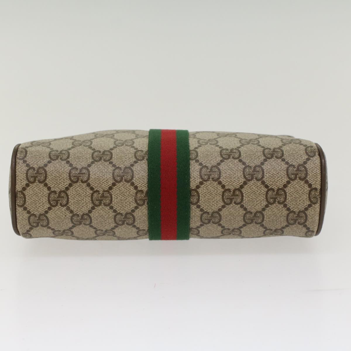 GUCCI GG Canvas Web Sherry Line Clutch Bag Beige Red Green 39.01.012  yk7950