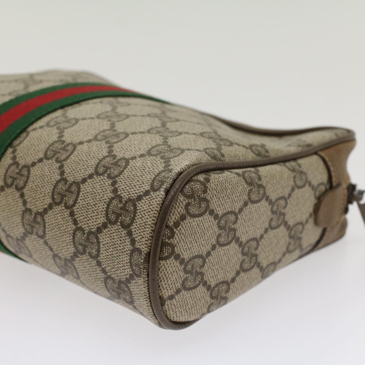 GUCCI GG Canvas Web Sherry Line Clutch Bag Beige Red Green 39.01.012  yk7950