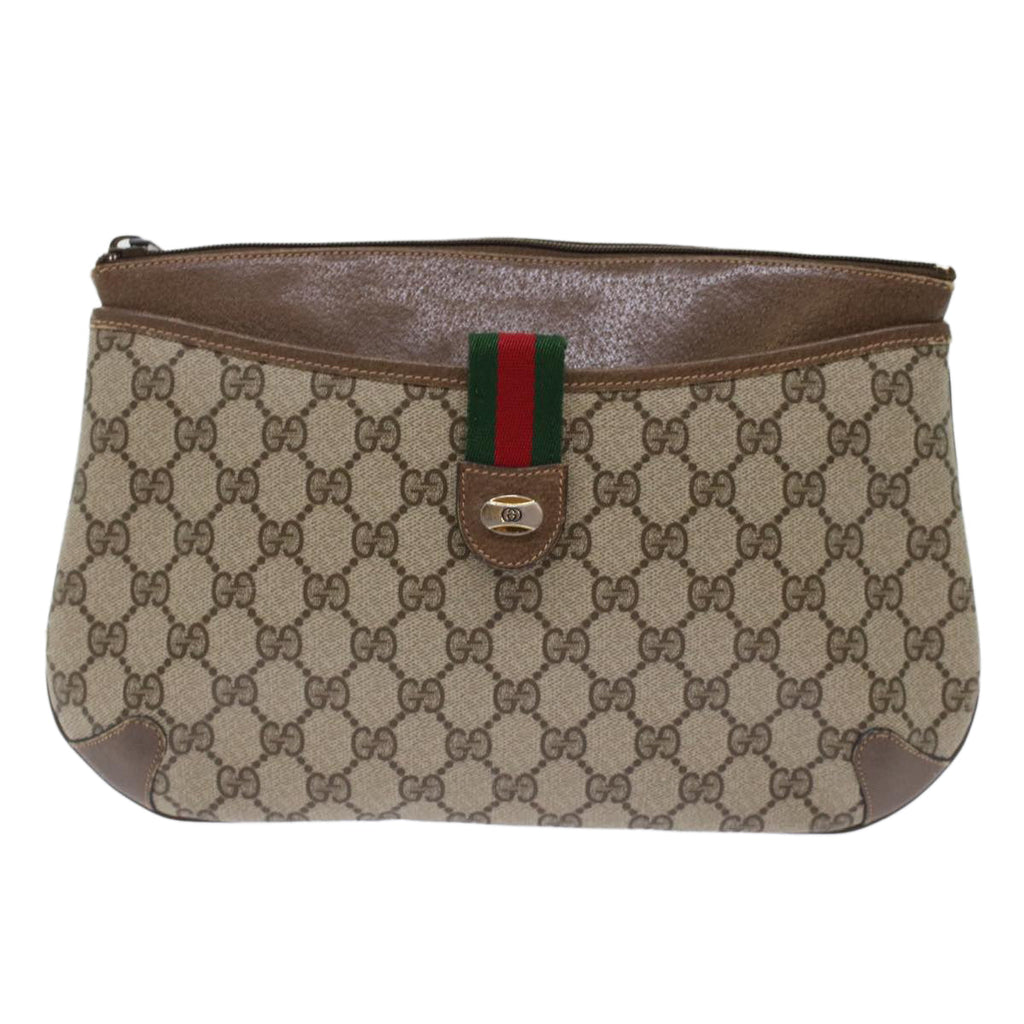 GUCCI GG Canvas Web Sherry Line Shoulder Bag Beige Red 904.02.026  yk7967