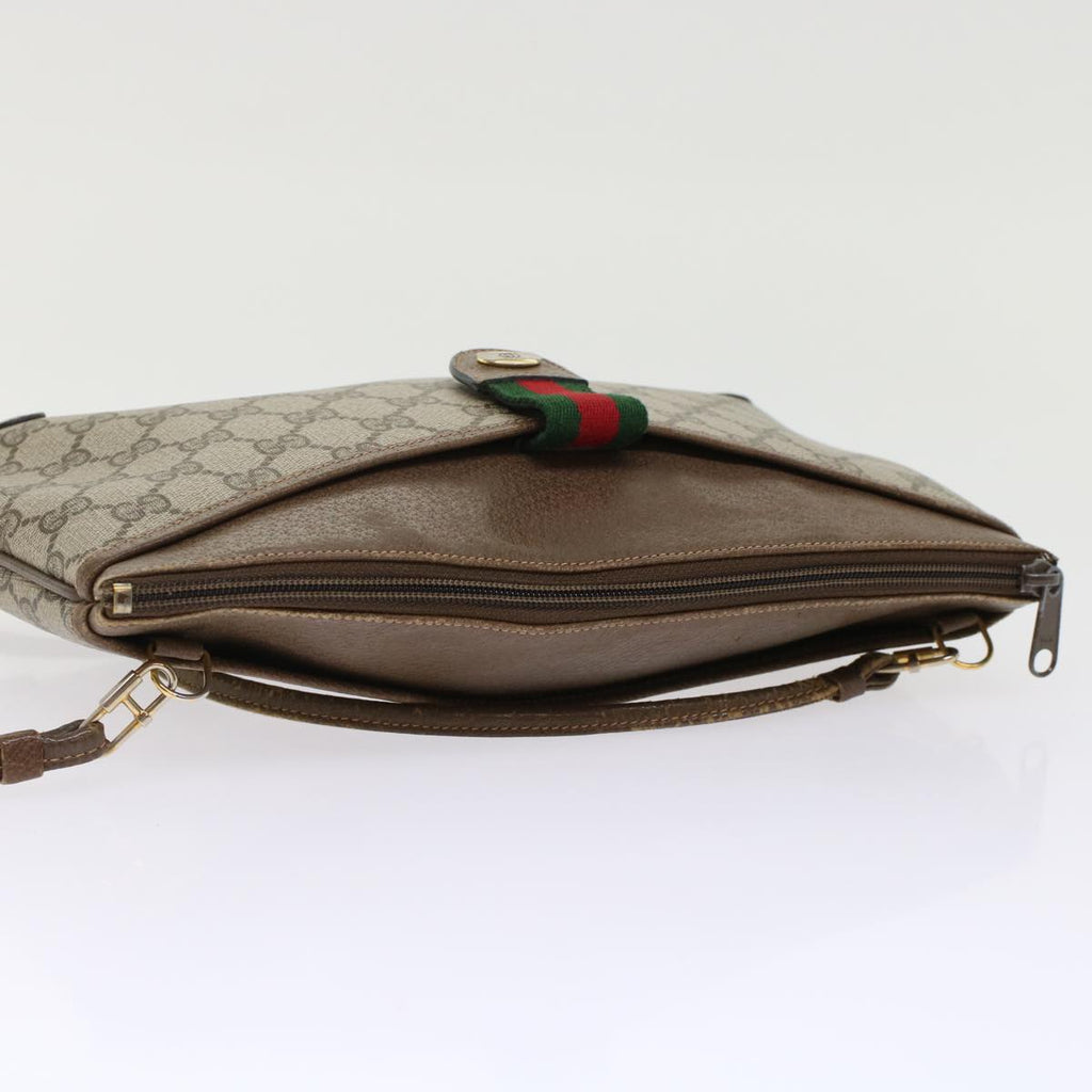 GUCCI GG Canvas Web Sherry Line Shoulder Bag Beige Red 904.02.026  yk7967