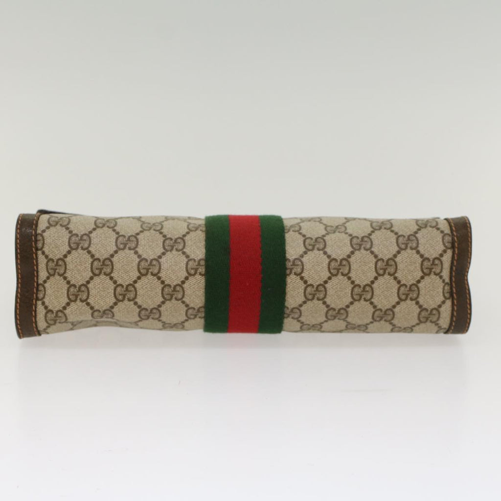 GUCCI GG Canvas Web Sherry Line Clutch Bag Beige Red Green 84.01.007  yk7987