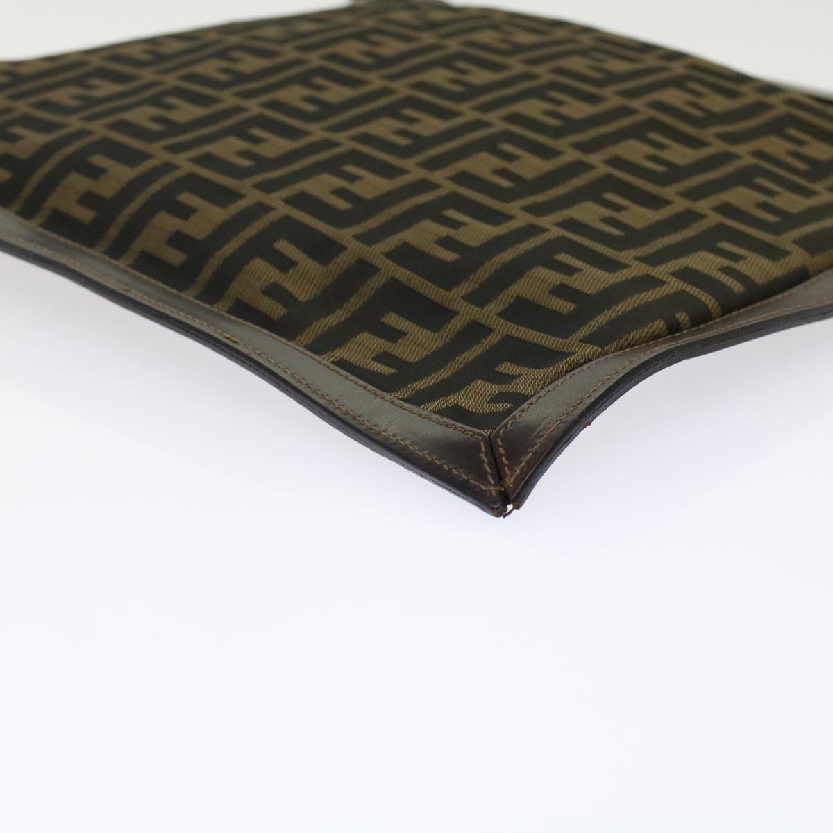 FENDI Zucca Canvas Clutch Bag Black Brown  yk7995B