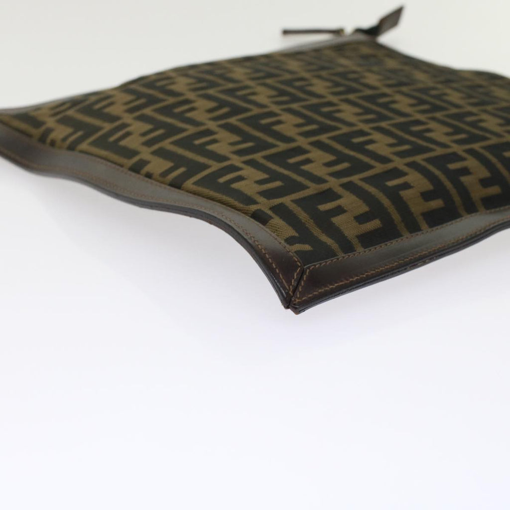 FENDI Zucca Canvas Clutch Bag Black Brown  yk7995B