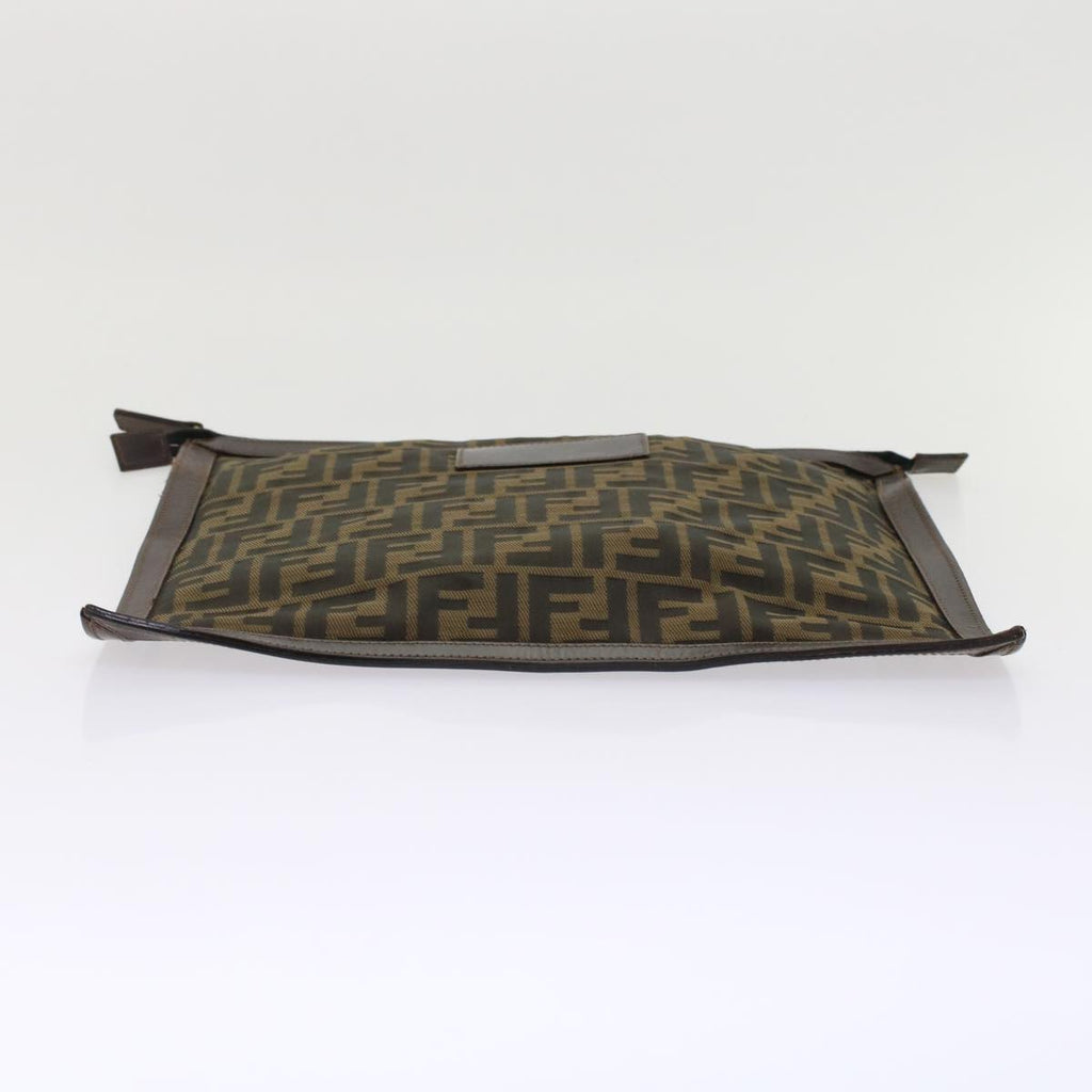 FENDI Zucca Canvas Clutch Bag Black Brown  yk7995B